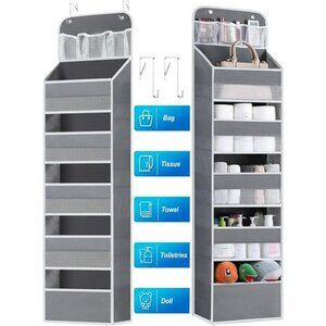 Over Door Hanging Organizer 6 Shelf Storage with 8 Pockets for Bathroom